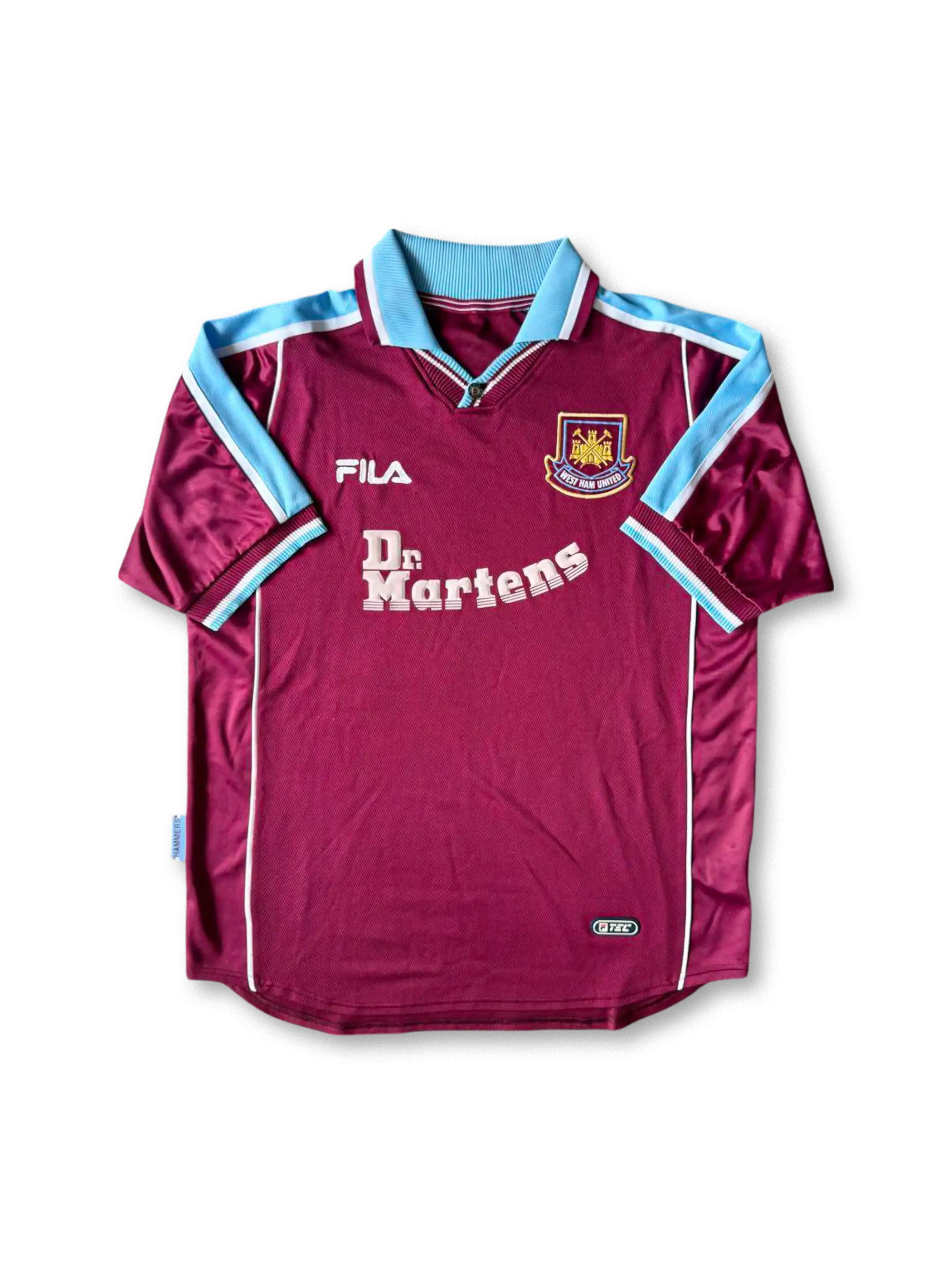 1999–2001 West Ham United home jersey Dr. Martens model, vintage football shirt