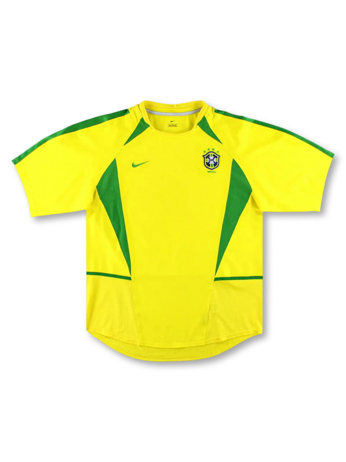 2002-04年 ブラジル代表 ホーム ユニフォーム、カナリアイエローのヴィンテージサッカージャージ