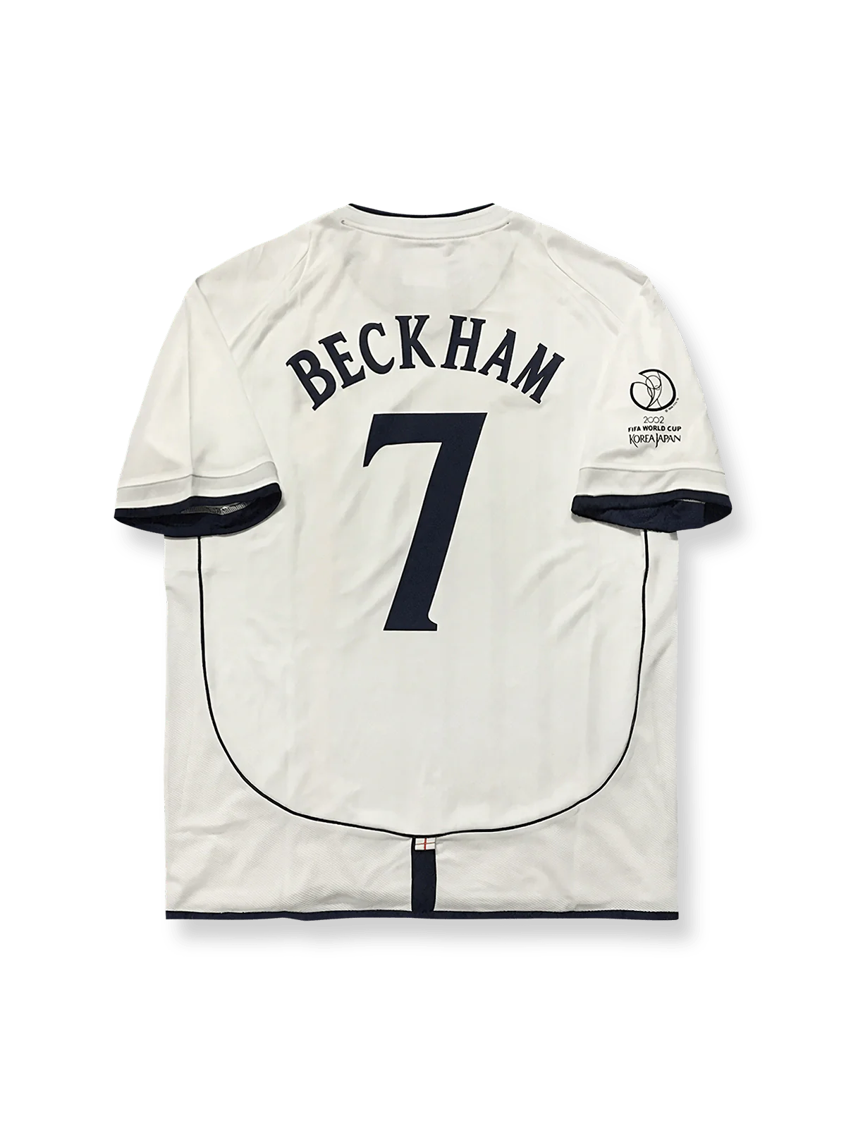 2002年ワールドカップイングランド代表7番ベッカムレトロユニフォーム前面図