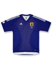 2002-04年日本代表ホーム選手用ユニフォーム サムライブルー 白アクセント 日本サッカー協会エンブレム刺繍