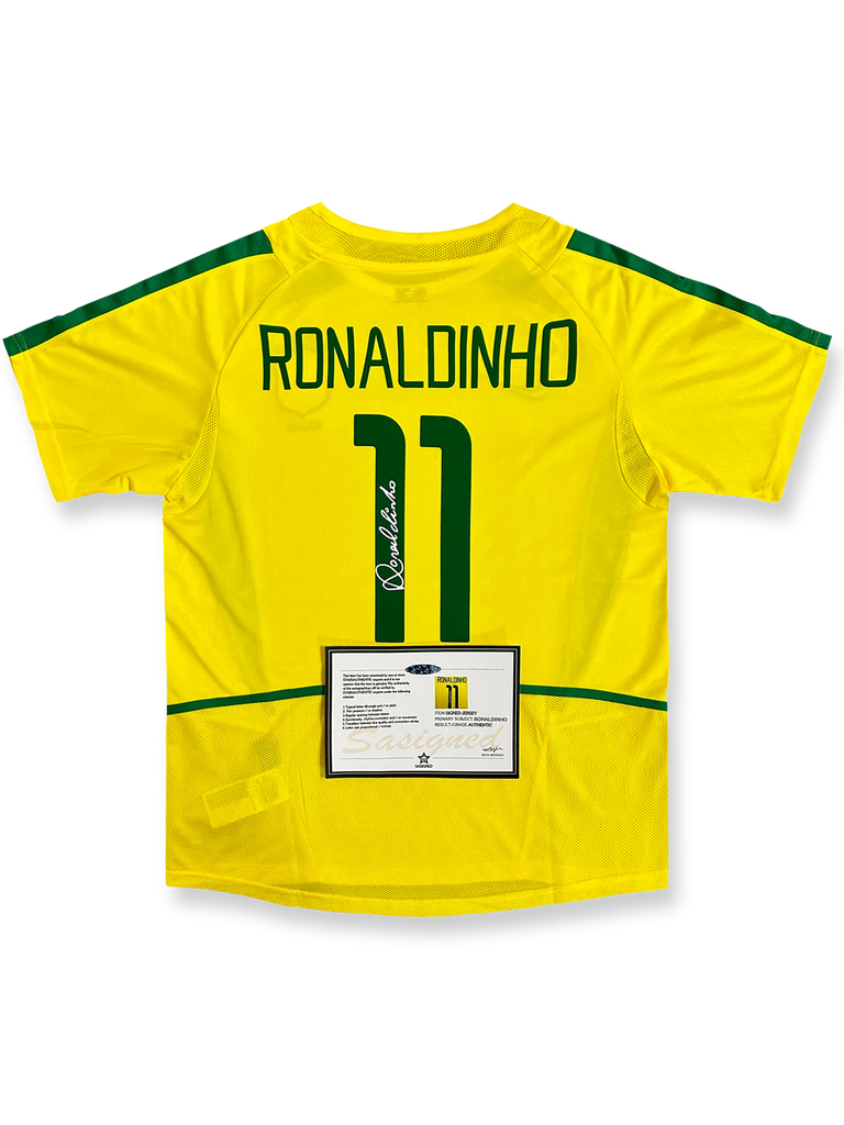 2002年 ブラジル ホーム ロナウジーニョ サイン入り 11番-KICKO 2002年 ブラジル ホーム ロナウジーニョ サイン入り 11番-KICKO