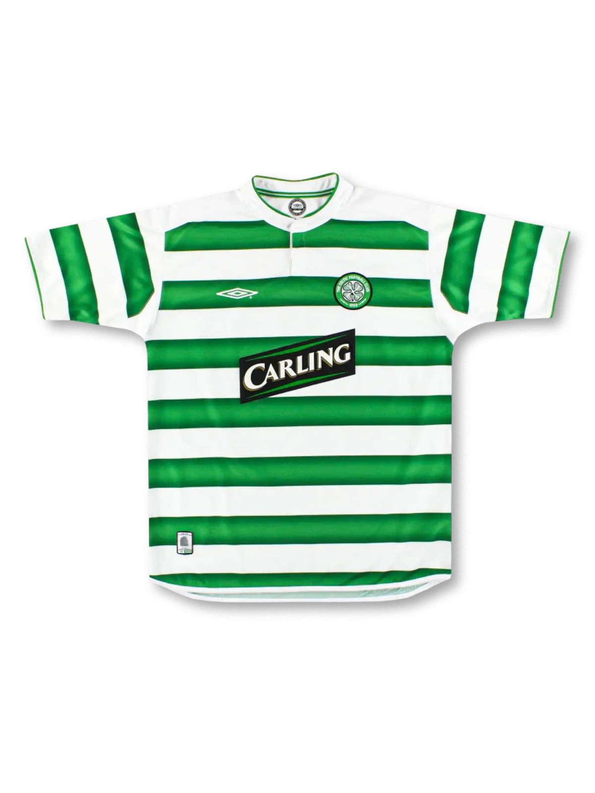 2003-04年セルティックFC ホームユニフォーム 緑白フープス 正面デザイン