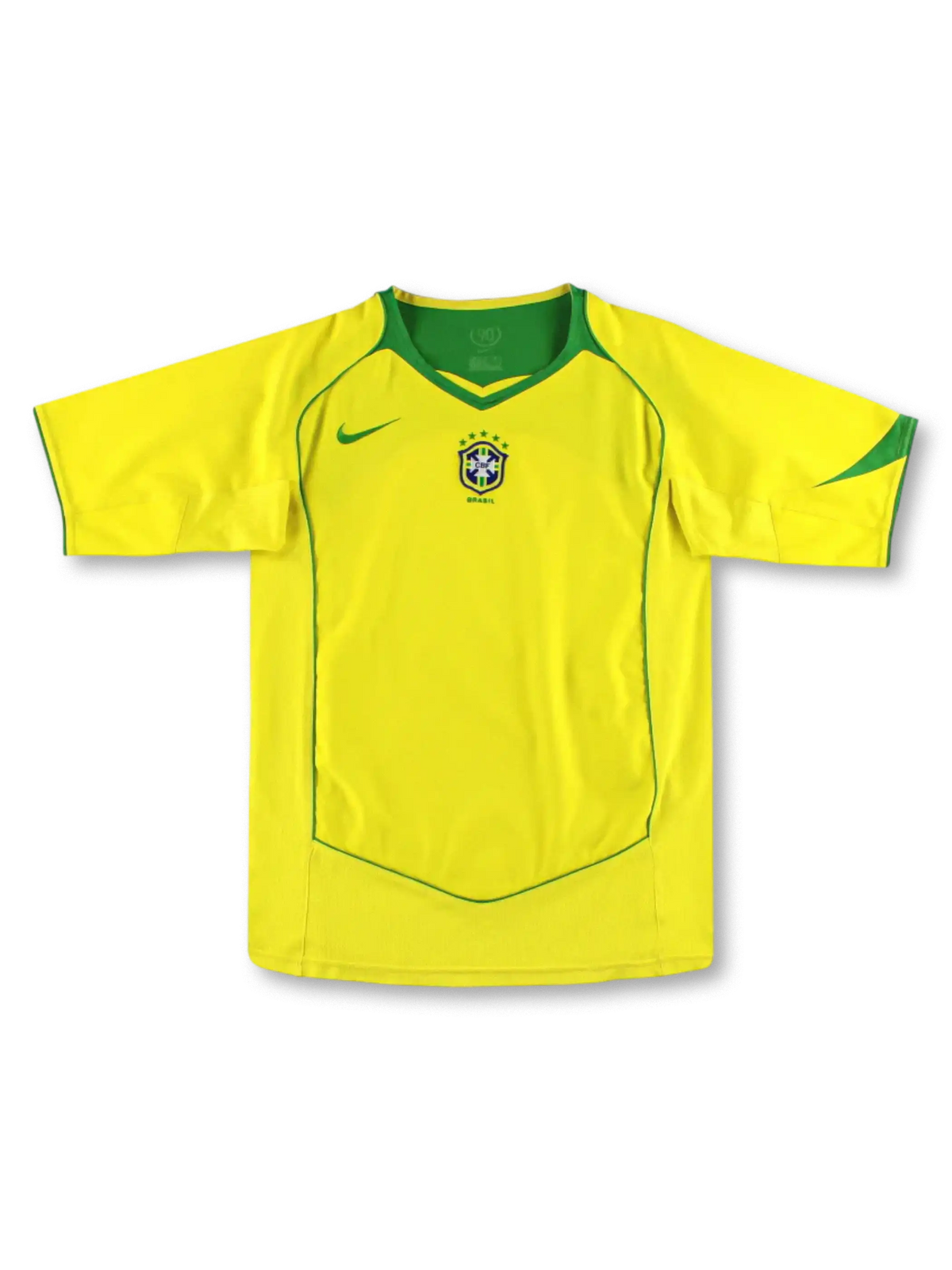 2004-06年 ブラジル代表 ホーム ユニフォーム、カナリアイエローのビンテージサッカージャージ