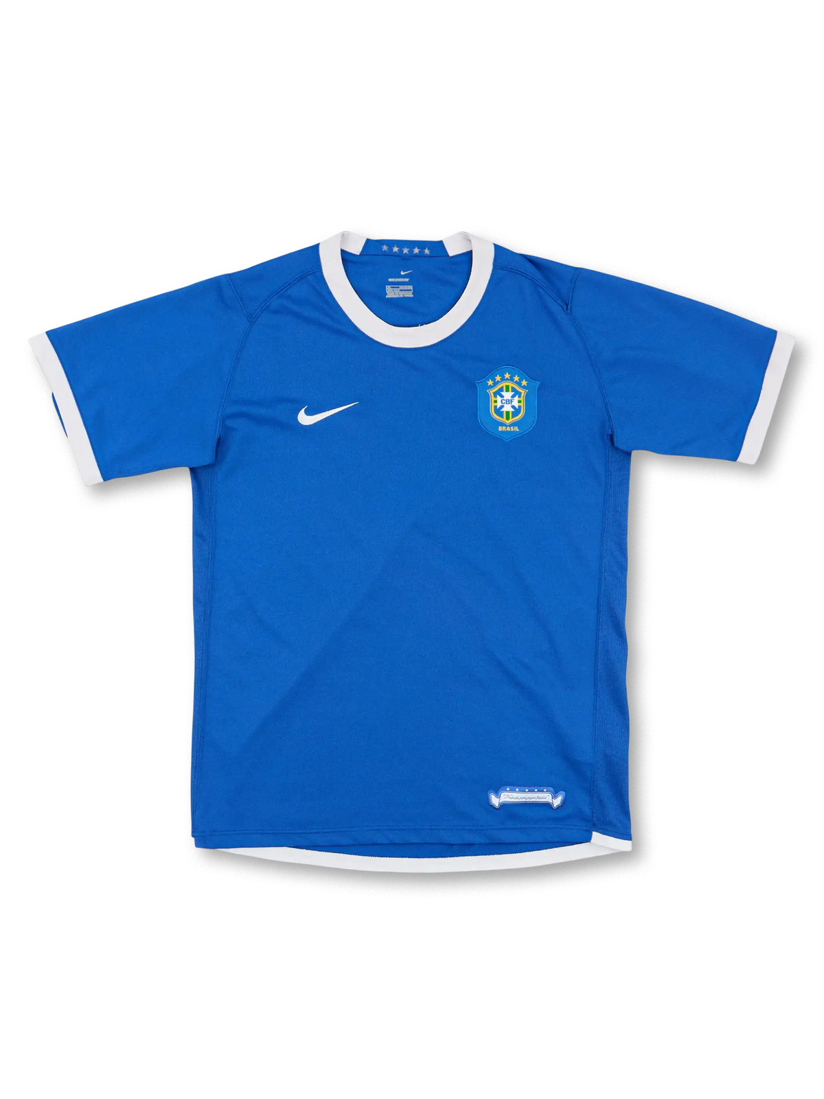 2006-07年 ブラジル代表 アウェイ ユニフォーム、鮮やかなブルーとホワイトトリムのビンテージサッカージャージ