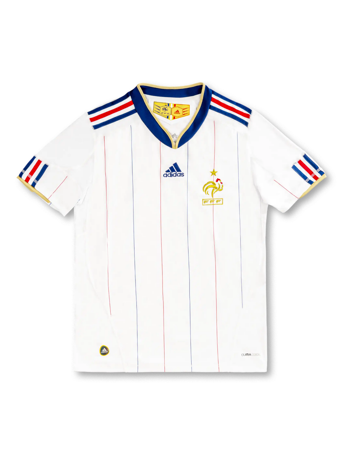 2010年フランス代表アウェイユニフォーム 正面・ピンストライプデザイン