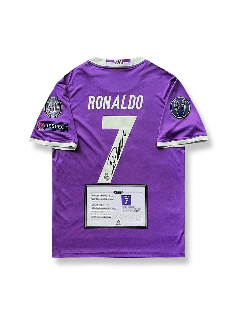 クリスティアーノ・ロナウド レアル・マドリード 16/17 away kit C・ロナウド サインプリント 16/17 レアル・マドリード アウェイ-KICKO