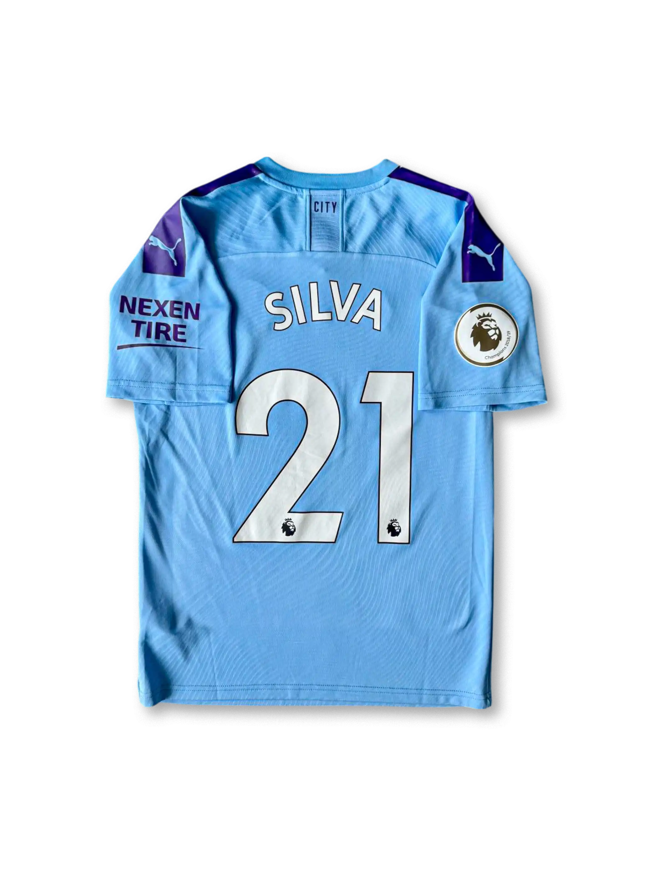 2019–20 Manchester City home jersey Silva 21, vintage football shirt