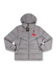 リヴァプール 中綿フーデッドジャケット 正面 グレー
