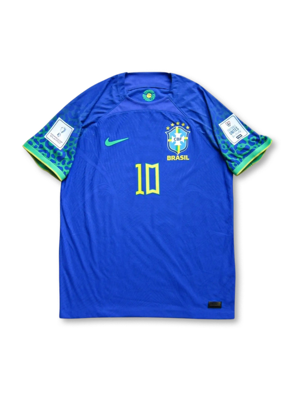 2022-23 ブラジル アウェイ ジャージ ネイマール 10番、ヴィンテージ風サッカージャージ