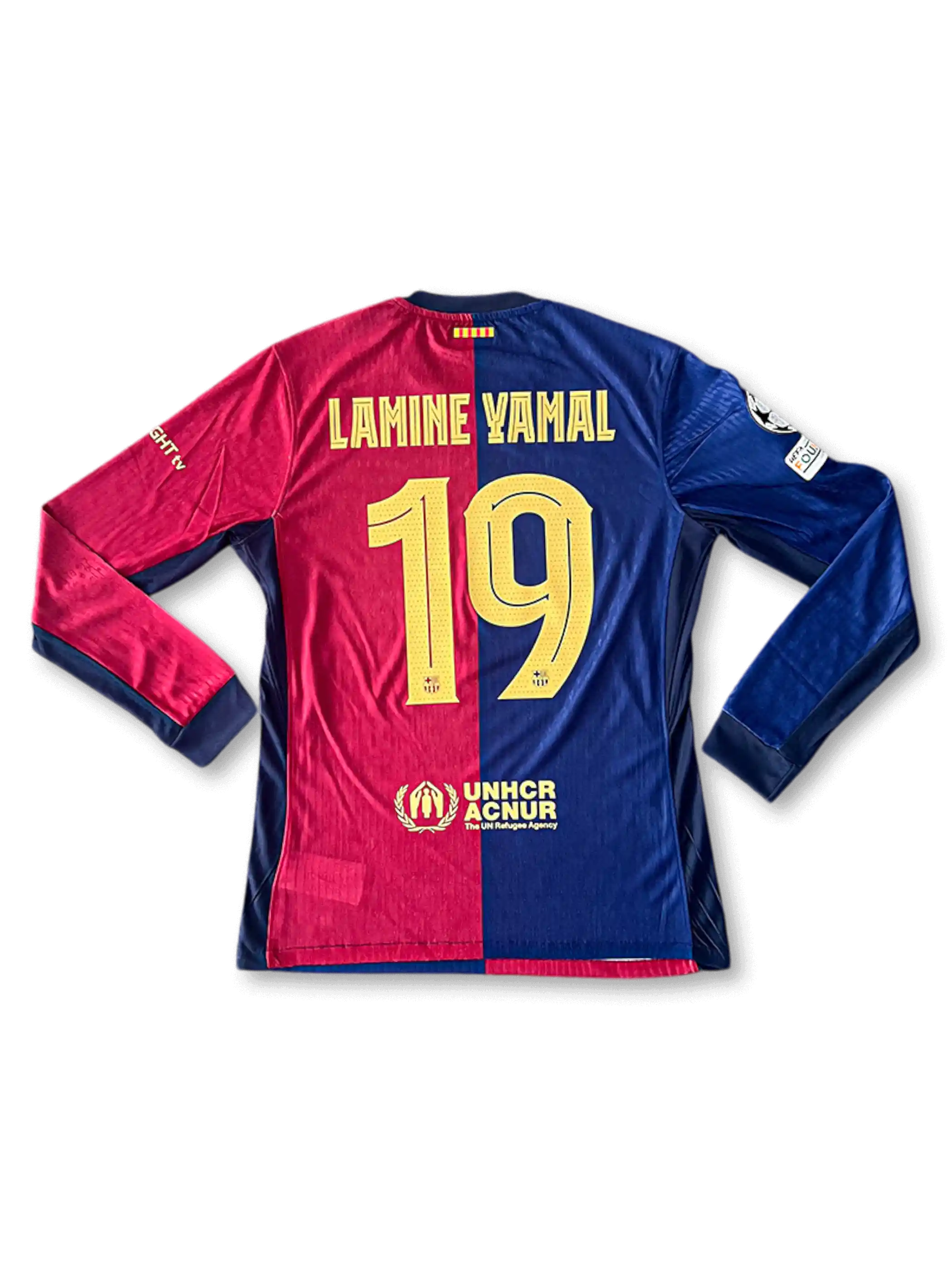 2024-25シーズン バルセロナヨーロッパチャンピオンズリーグユニフォーム、アマルサイン入り19番、公式大会用デザイン