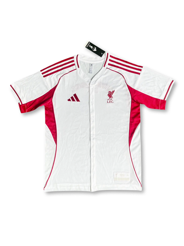 2025-26 リヴァプール ホワイト ベースボールシャツ adidas製-KICKO