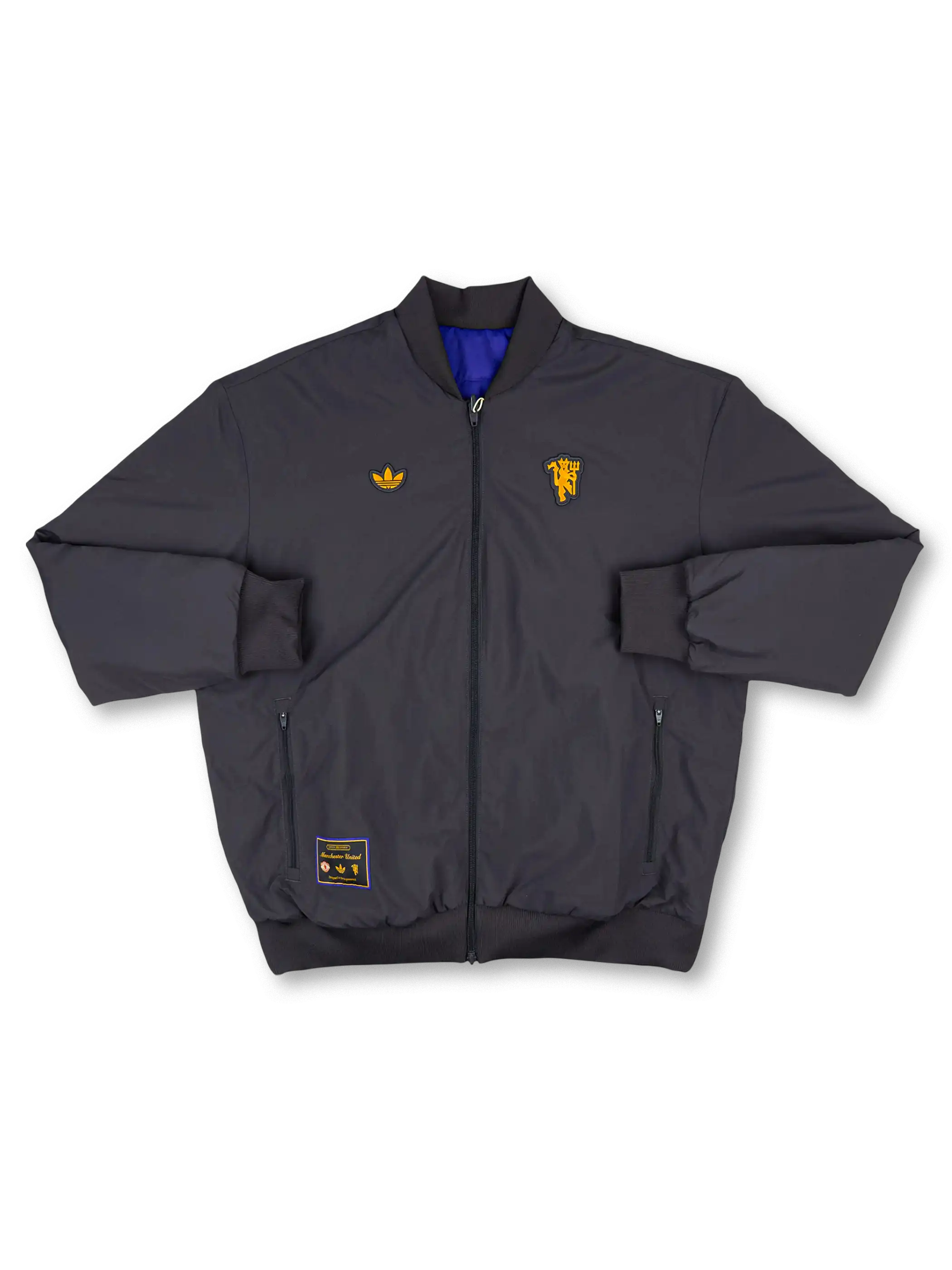 2025-26 マンチェスター・ユナイテッド アディダス オリジナルス リバーシブルジャケット 表面（ブラック）