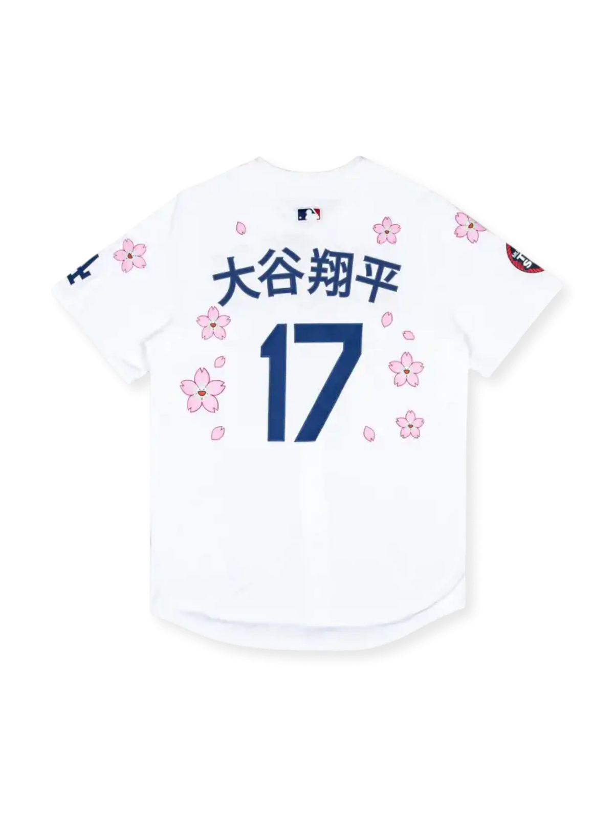 2025年 ロサンゼルス・ドジャース 東京シリーズ 桜エディションユニフォーム 村上隆コラボ 大谷翔平 17番 背面漢字ネーム&ナンバー