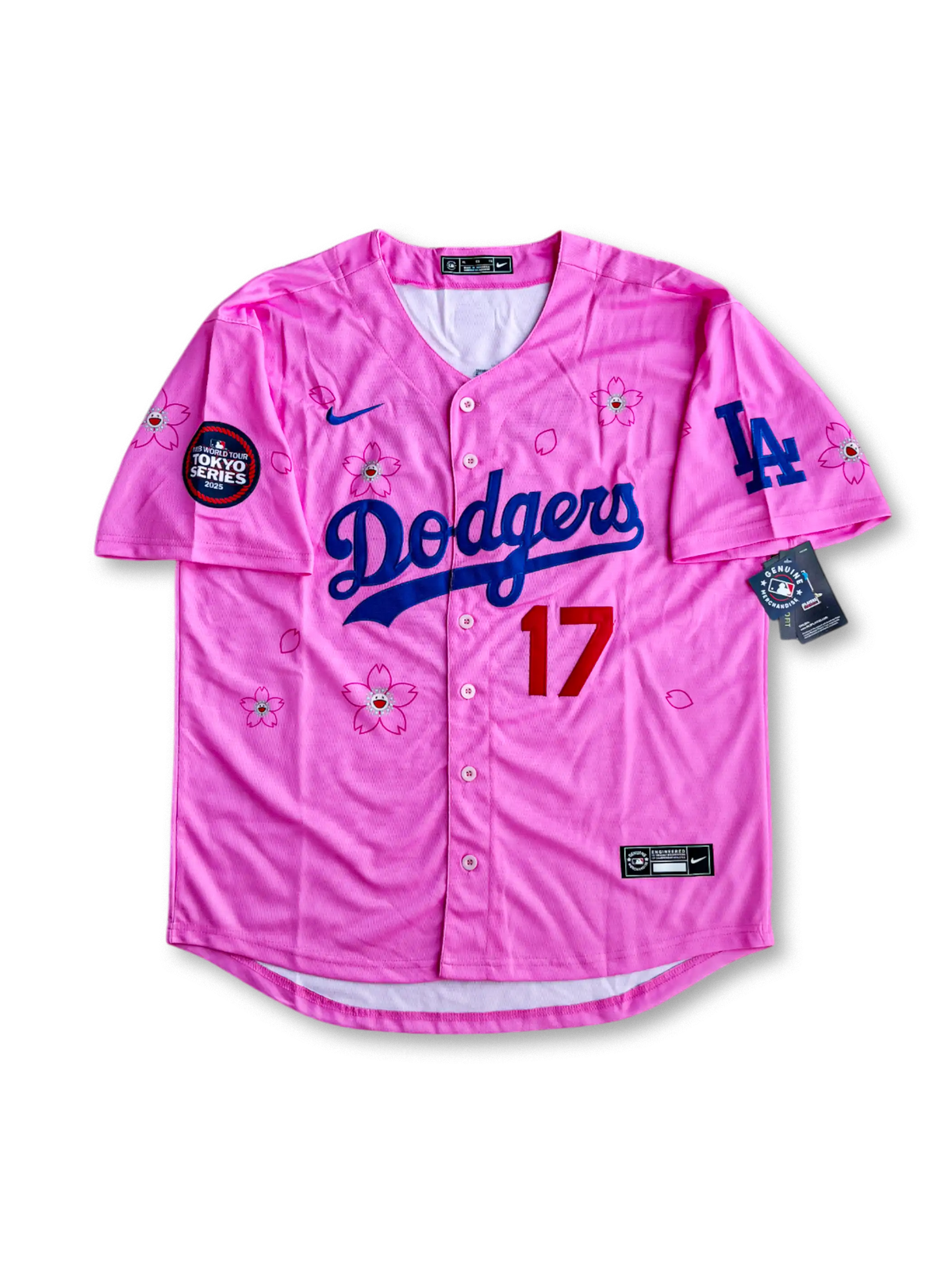 2025年 ロサンゼルス・ドジャース 東京シリーズ 桜エディション ピンク 大谷翔平 17番 村上隆コラボ