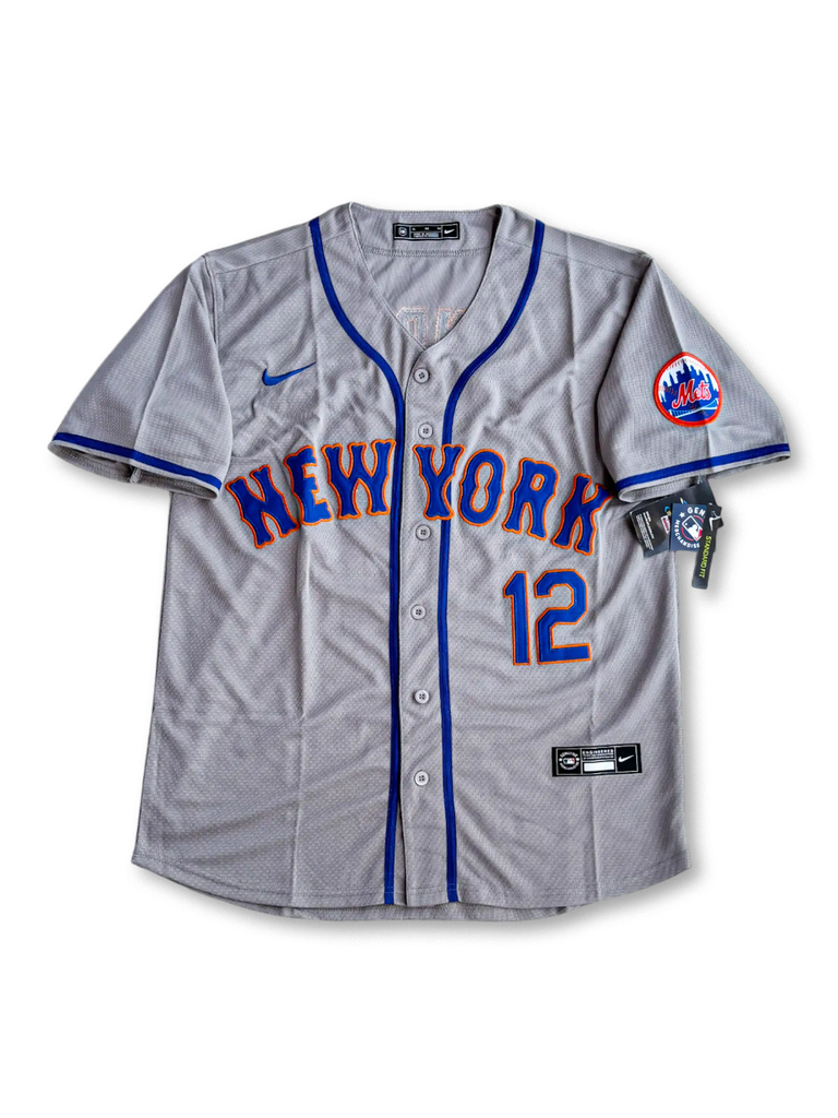一部特約店限定販売! NYM#12 フランシスコ・リンドーア モデル 2025年 ニューヨーク・メッツ アウェイ フランシスコ