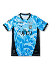 26/27 川崎フロンターレ ホームユニフォーム 前面（ブルー総柄・FUJITSUロゴ）