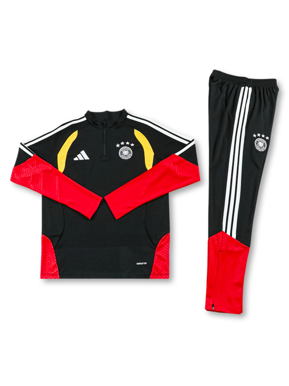 ドイツ代表 26/27 トレーニングトップ 正面 ブラック×レッド袖切替