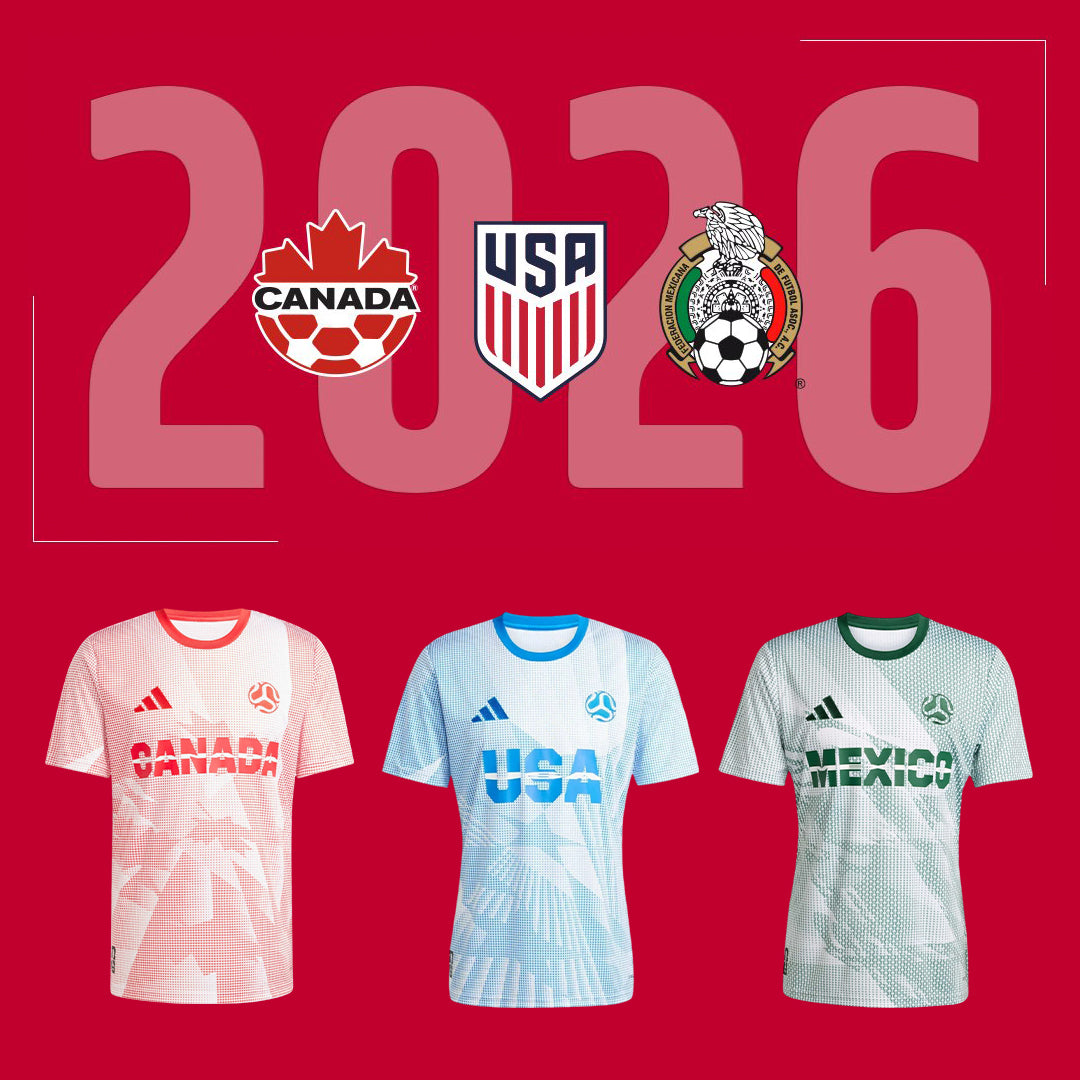 2026 北中米W杯 開催記念ユニフォーム登場、アメリカ・カナダ・メキシコを象徴する3カ国モデルが数量限定リリース！
