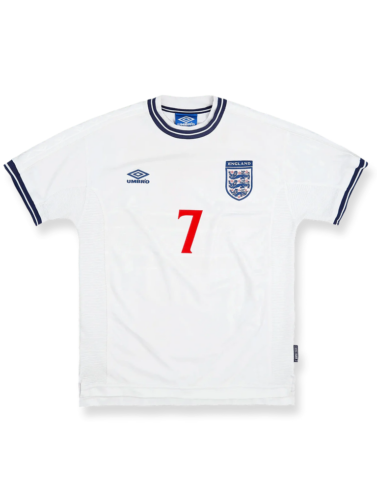 99/01 イングランド ホーム ベッカム 7番 レトロユニフォーム-KICKO