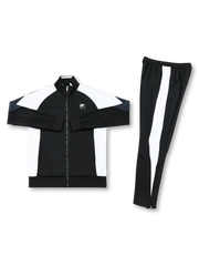 ブラック×ホワイト切替のNike Airトラックジャケットとパンツの正面全体