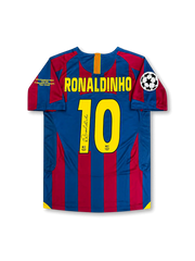 2005-06 バルセロナホーム シグネチャープリントエディション背面、ロナウジーニョ10番、チャンピオンズリーグ決勝仕様