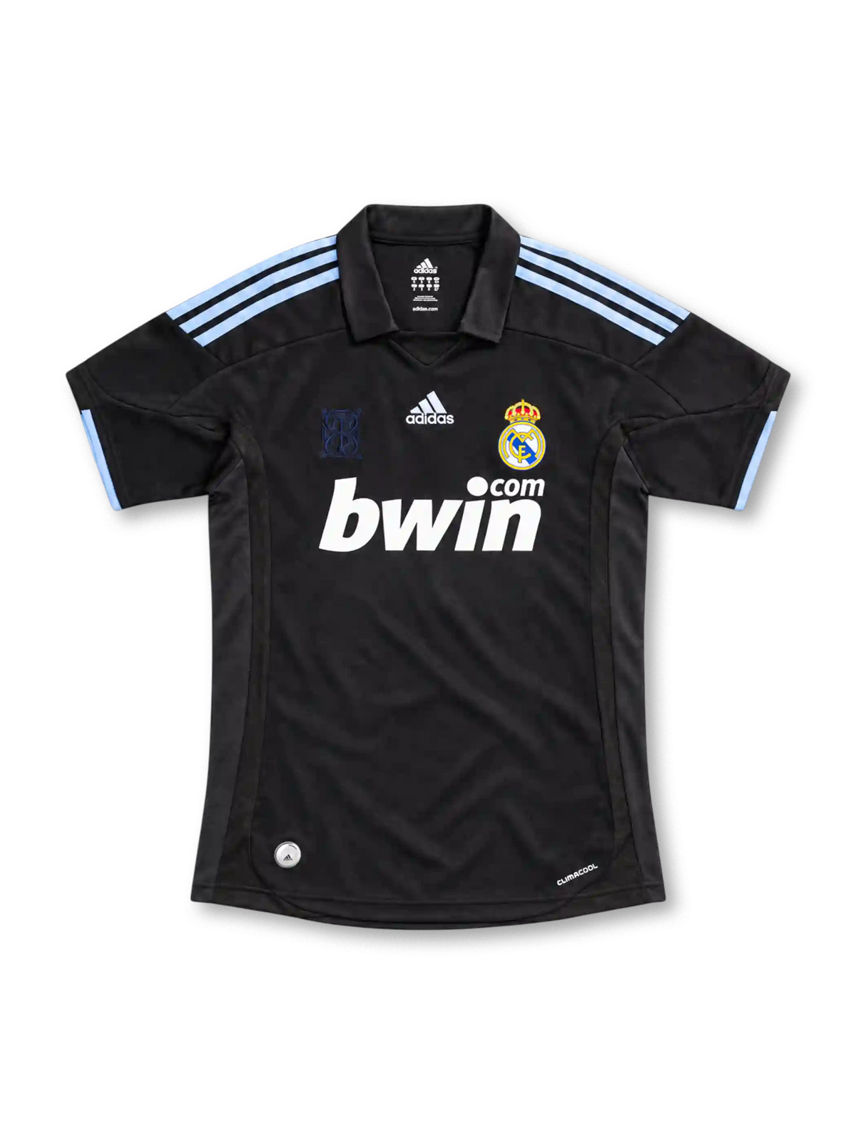 レアル・マドリード 2009-10 アウェイ ユニフォーム ブラック ライトブルーライン bwin.com