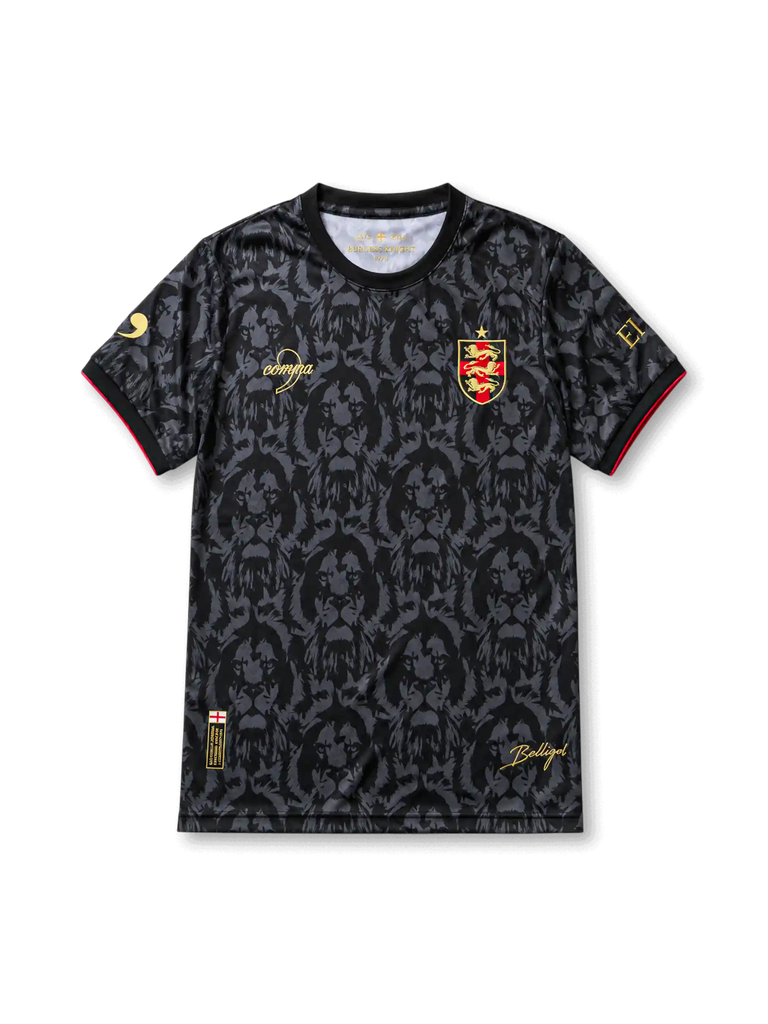 2024-25 イングランド代表 ブラック ライオン柄 Tシャツ-KICKO – KICKO