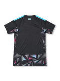 2026-27アルゼンチン代表ゴールキーパーユニフォーム、ブラックボディにライトブルーの肩ライン、FIFAバッジ、AFAエンブレム、幾何学柄のサイド切り替えを備えたデザイン。