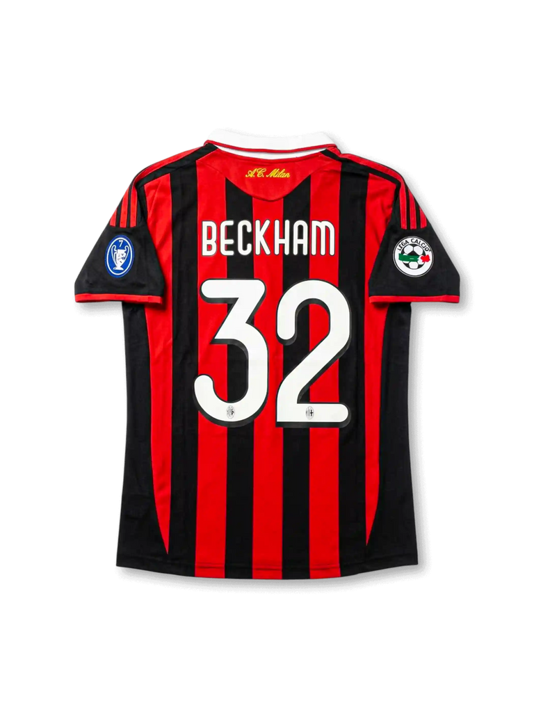 ベッカムネーム入り　ＡＣミランホームユニフォーム ACミラン 2009-10 UEFAチャンピオンズリーグ仕様 ホームジャージ