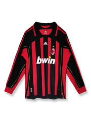 2006/07シーズンのACミランホーム長袖ユニフォーム、パオロ・マルディーニ着用のクラシックサッカージャージ