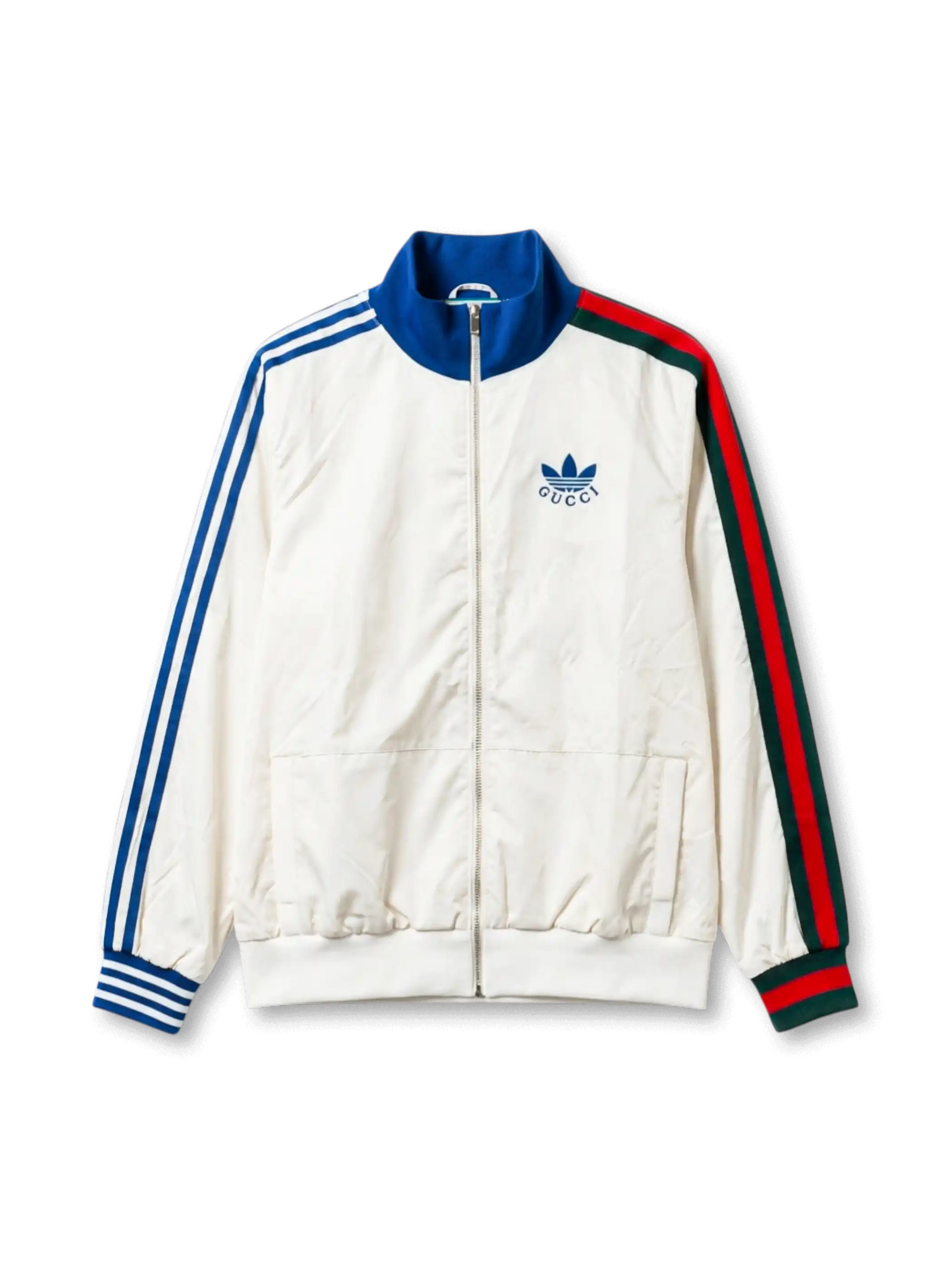 adidas Originals × Gucci トラックジャケット — クリーム×ブルー