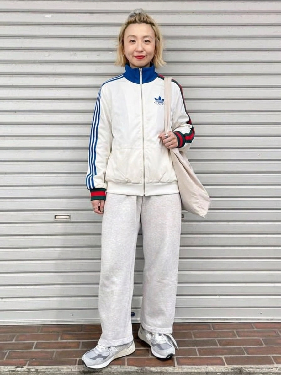 adidas Originals × Gucci トラックジャケット — クリーム×ブルー