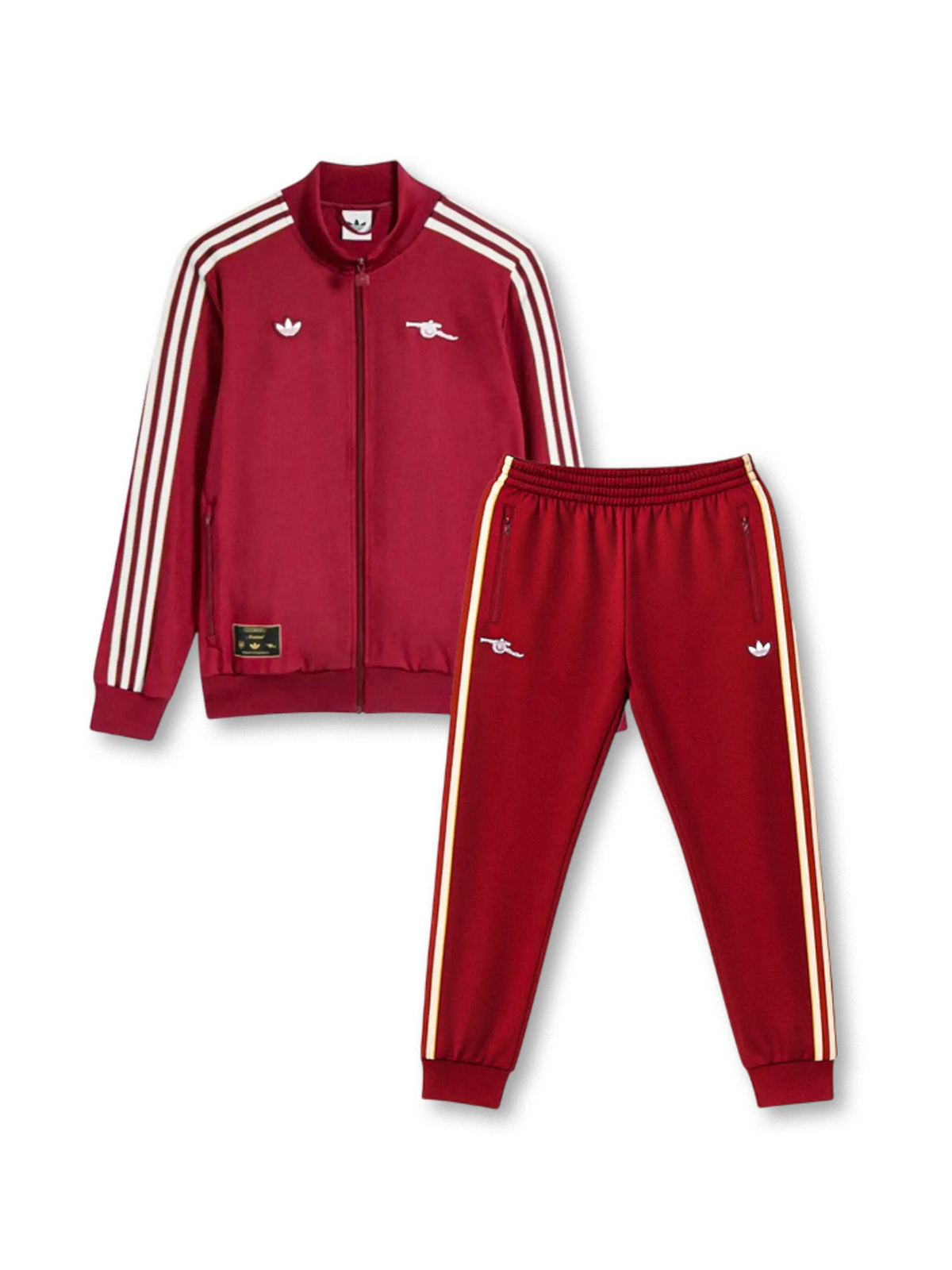 アーセナル × adidas オリジナルス トラックスーツ バーガンディカラー 正面セットアップ  