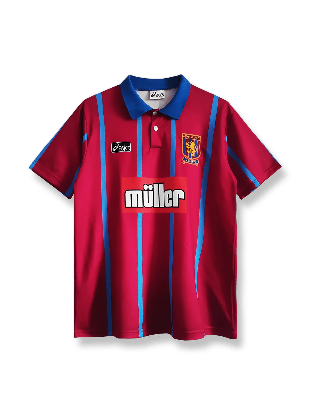 1993/95シーズンのアストン・ヴィラホームユニフォーム、ディーン・ソーンダース着用のクラシックサッカージャージ