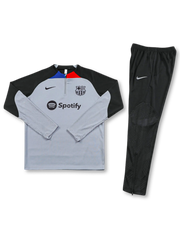 FCバルセロナ ハーフジップ トレーニングセット 正面（グレー／Spotify）