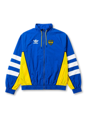 ボカ・ジュニアーズ adidas Originals 復刻トラックジャケット ロイヤルブルー — イエローパネルとホワイト3ストライプ、CABJヴィンテージエンブレムを配した復刻ライフスタイルライン