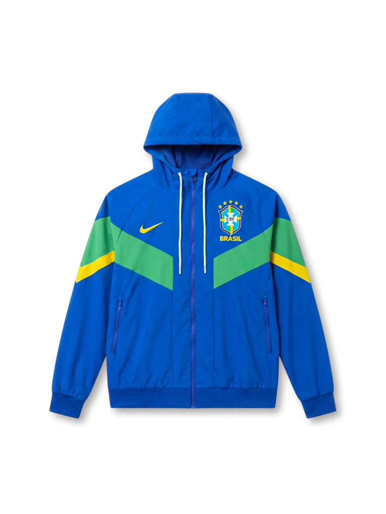 2002年NIKEナイキサッカーブラジル代表ナイロンジャケットウインドブレーカー ブラジル代表 ウィンドランナー ジャケット — ロイヤルブルー-KICKO