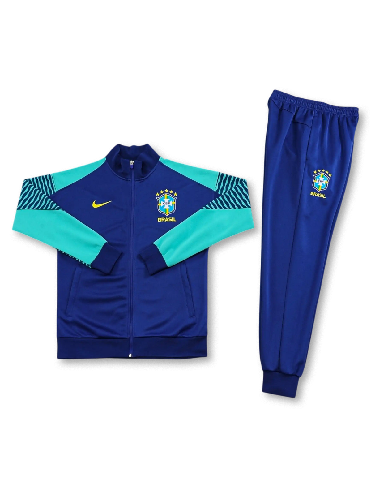 ブラジル代表 Nike トラックスーツ上下セット 前面（ネイビー×ターコイズ）