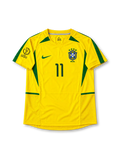 2002年日韓FIFAワールドカップ ブラジル代表ホームユニフォーム ロナウジーニョ11番 Nike製イエロー×グリーンのサッカージャージ