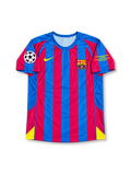 FCバルセロナ 2005/06シーズン UEFAチャンピオンズリーグ決勝パリ大会 ホームユニフォーム レプリカモデル エトー9番 Nike製ブルー×レッドの縦ストライプを配したサッカージャージ