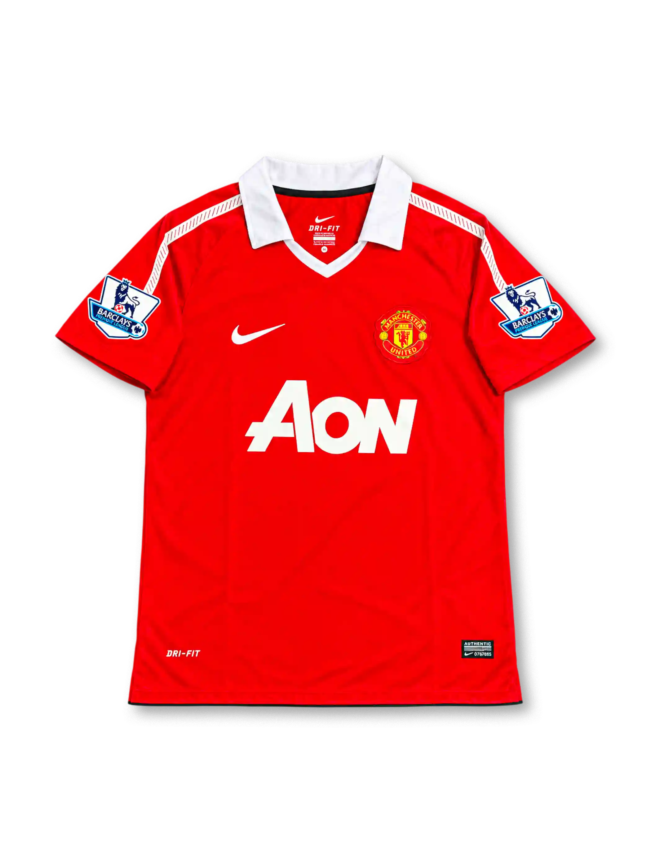 2010/11 マンチェスター・ユナイテッド ホームユニフォーム ベルバトフ9番 レッド 白襟 AON Nike