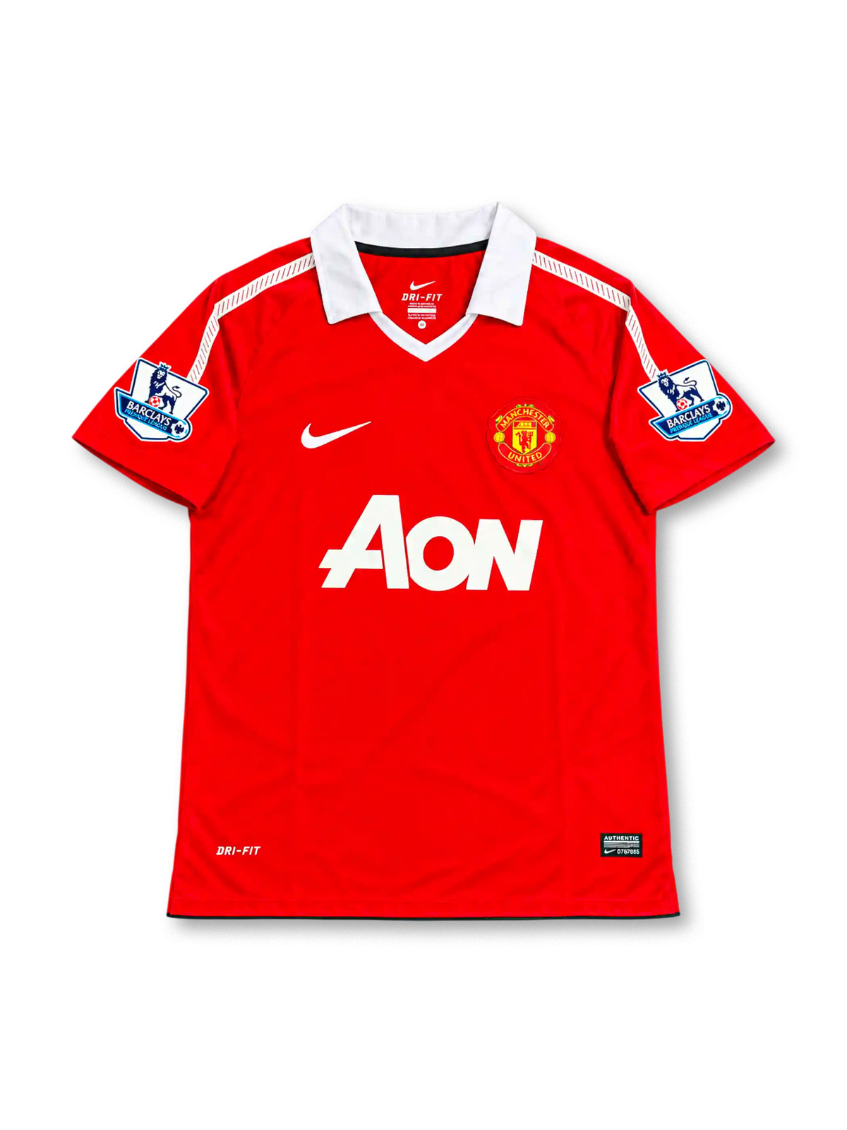 2010/11 マンチェスター・ユナイテッド ホームユニフォーム ベルバトフ9番 レッド 白襟 AON Nike