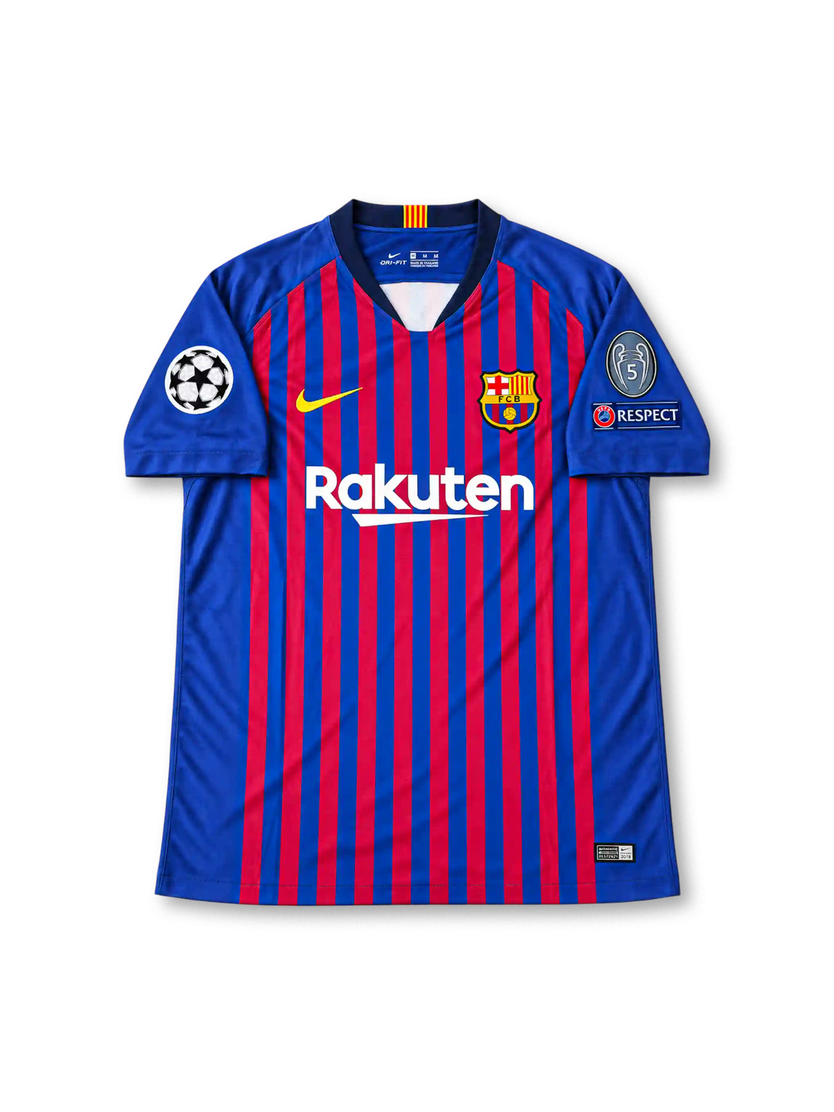 FCバルセロナ 2018/19 ホームユニフォーム ブラウグラナストライプ チャンピオンズリーグパッチ付き メッシ背番号10