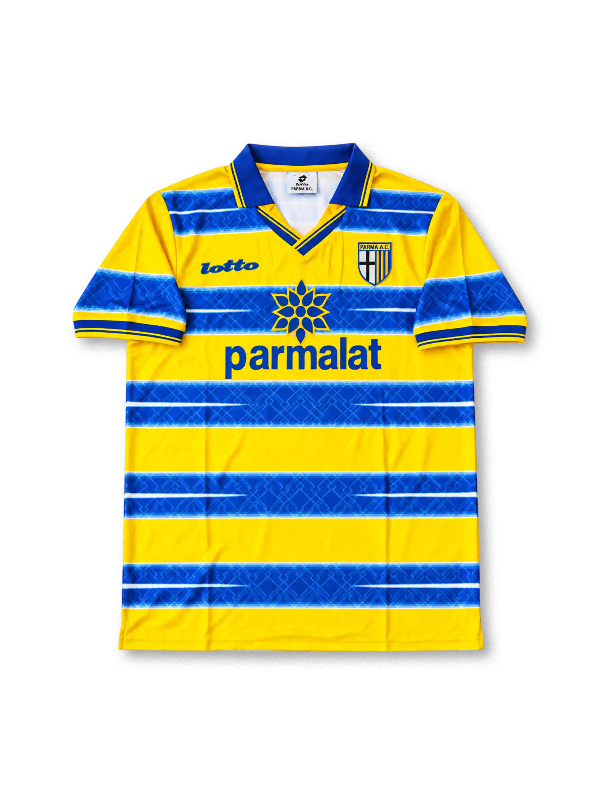 パルマ 1998/99 ホームユニフォーム イエローとブルーの横縞 Parmalatロゴ ヴェロン背番号11