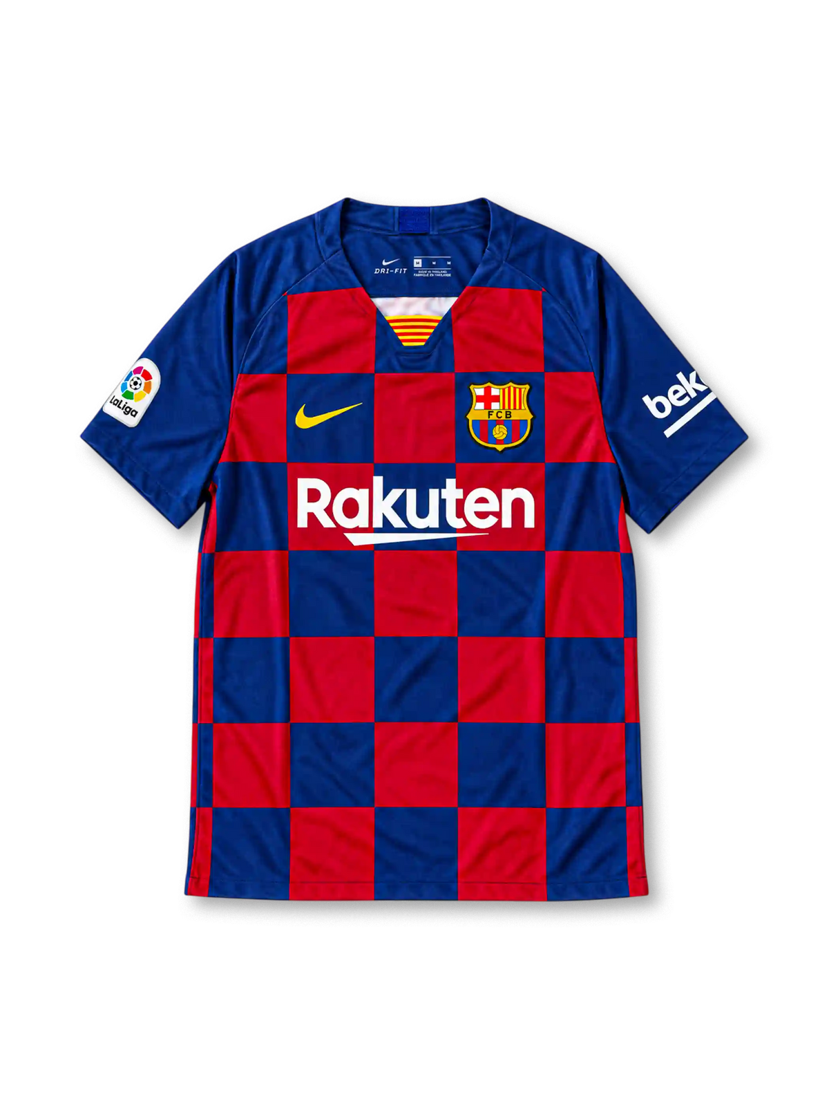 FCバルセロナ 2019/20 ホームユニフォーム チェッカーボード柄 ラ・リーガパッチ付き メッシ背番号10