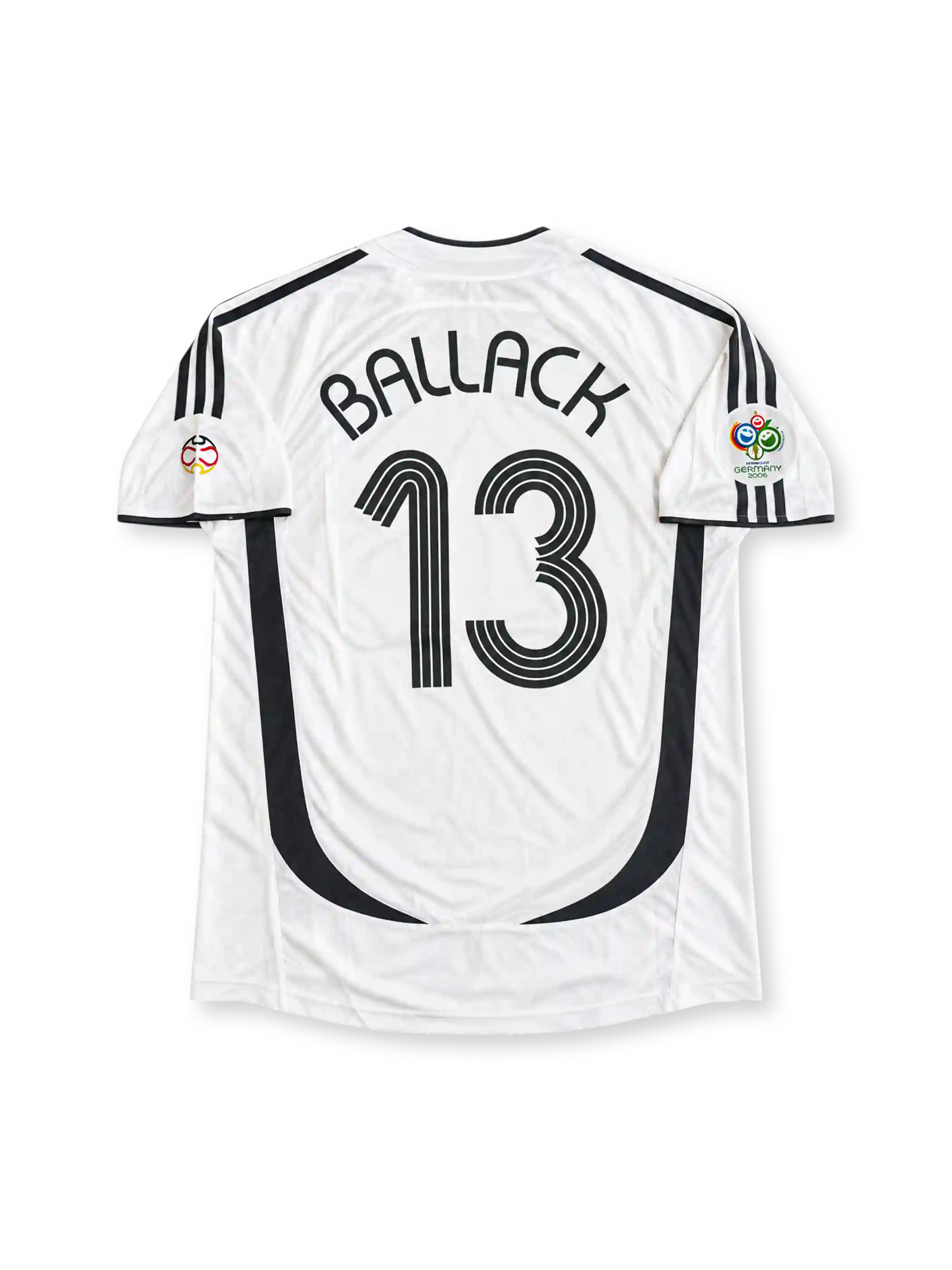 2006 ドイツ代表 ホームユニフォーム バラック13番 ホワイト 黒赤金 2006年W杯 adidas