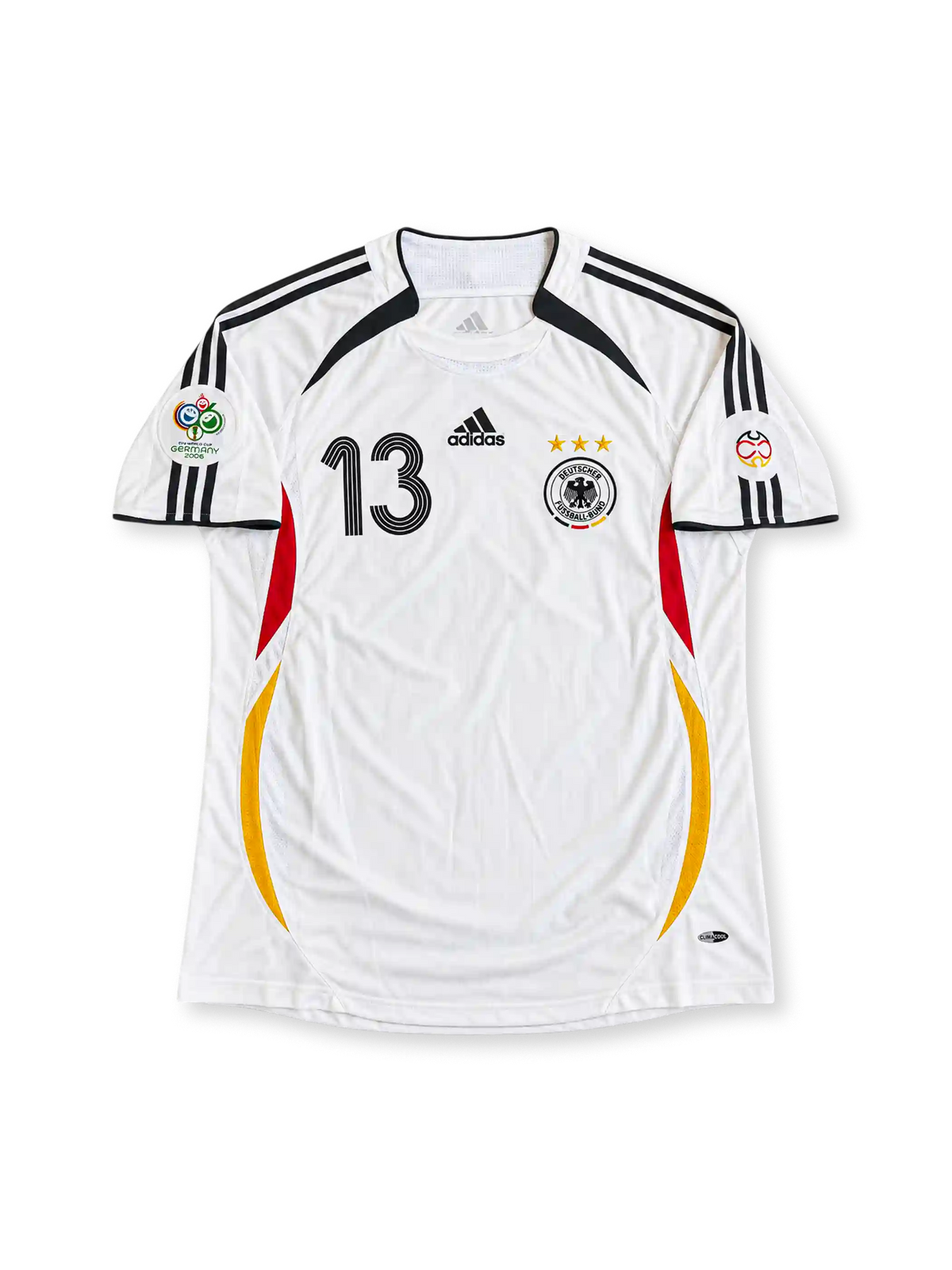2006 ドイツ代表 ホームユニフォーム バラック13番 ホワイト 黒赤金 2006年W杯 adidas