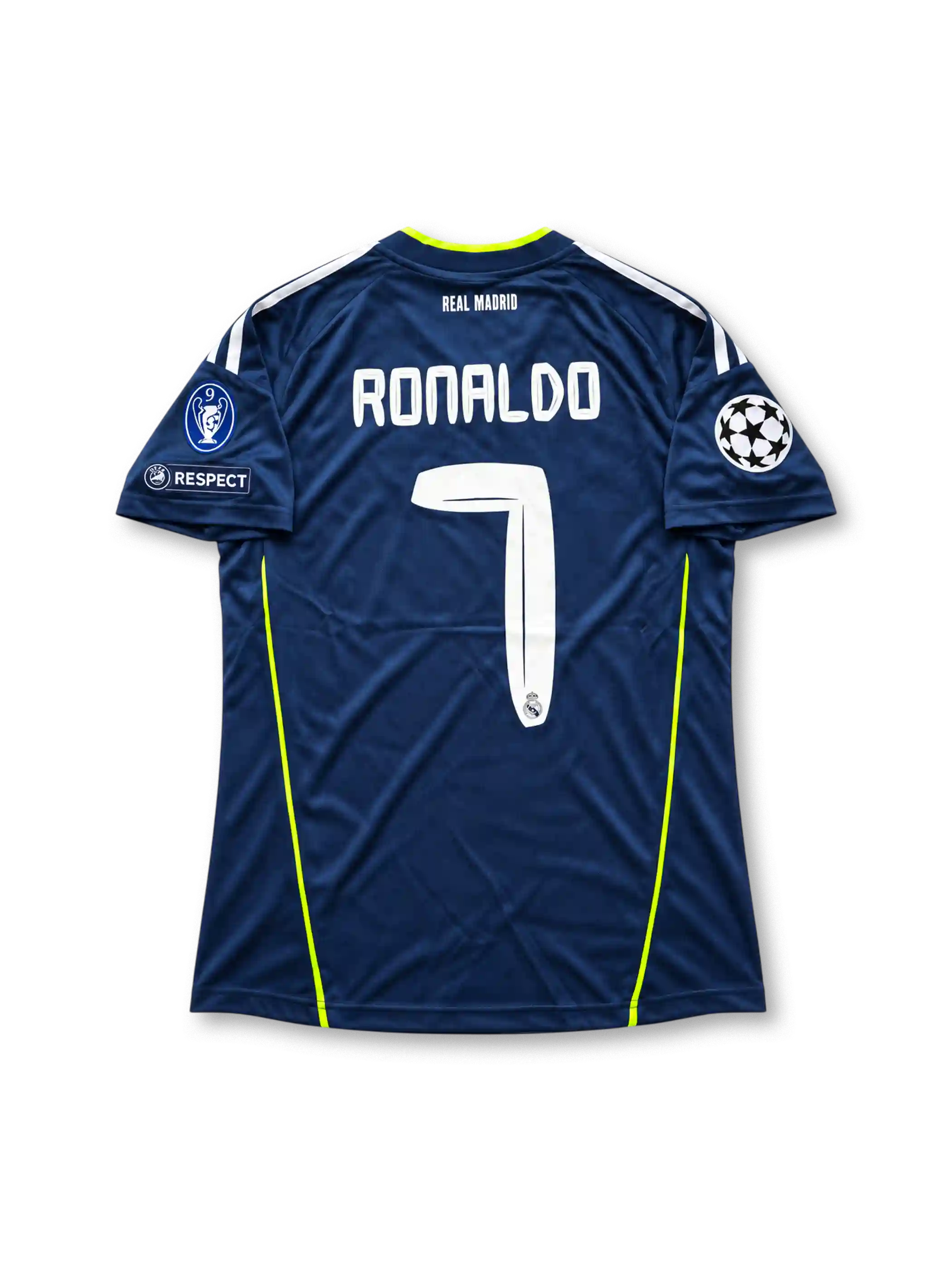 2012/13 レアル・マドリード アウェイユニフォーム C・ロナウド7番 ネイビー イエロー bwin チャンピオンズリーグ