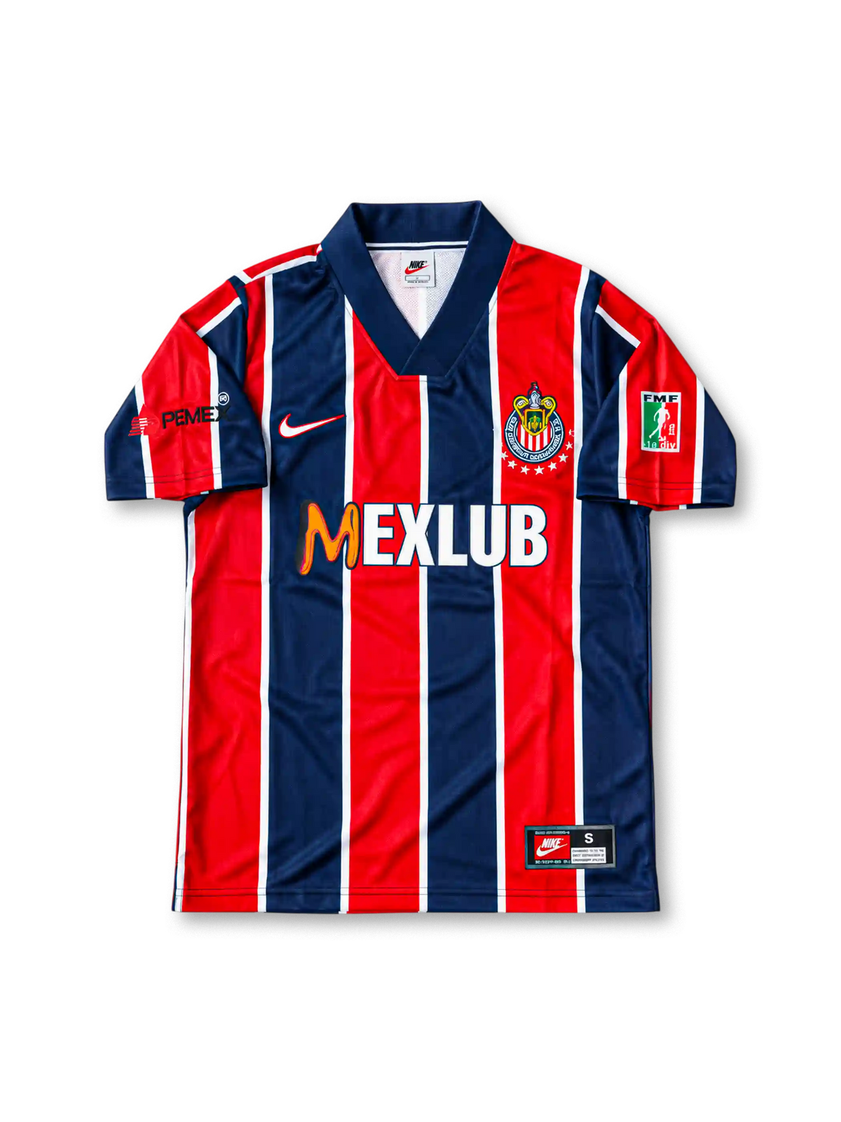 1997 チーバス・グアダラハラ アウェイユニフォーム ネイビー レッド ストライプ Nike MEXLUB