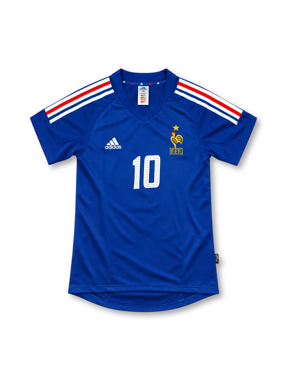 2002 フランス代表 ホームユニフォーム ジダン10番 ロイヤルブルー トリコロール adidas